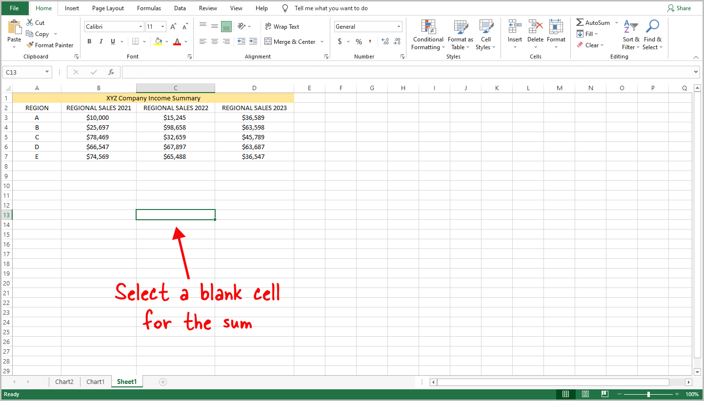 Adding Multiple Cells in Excel