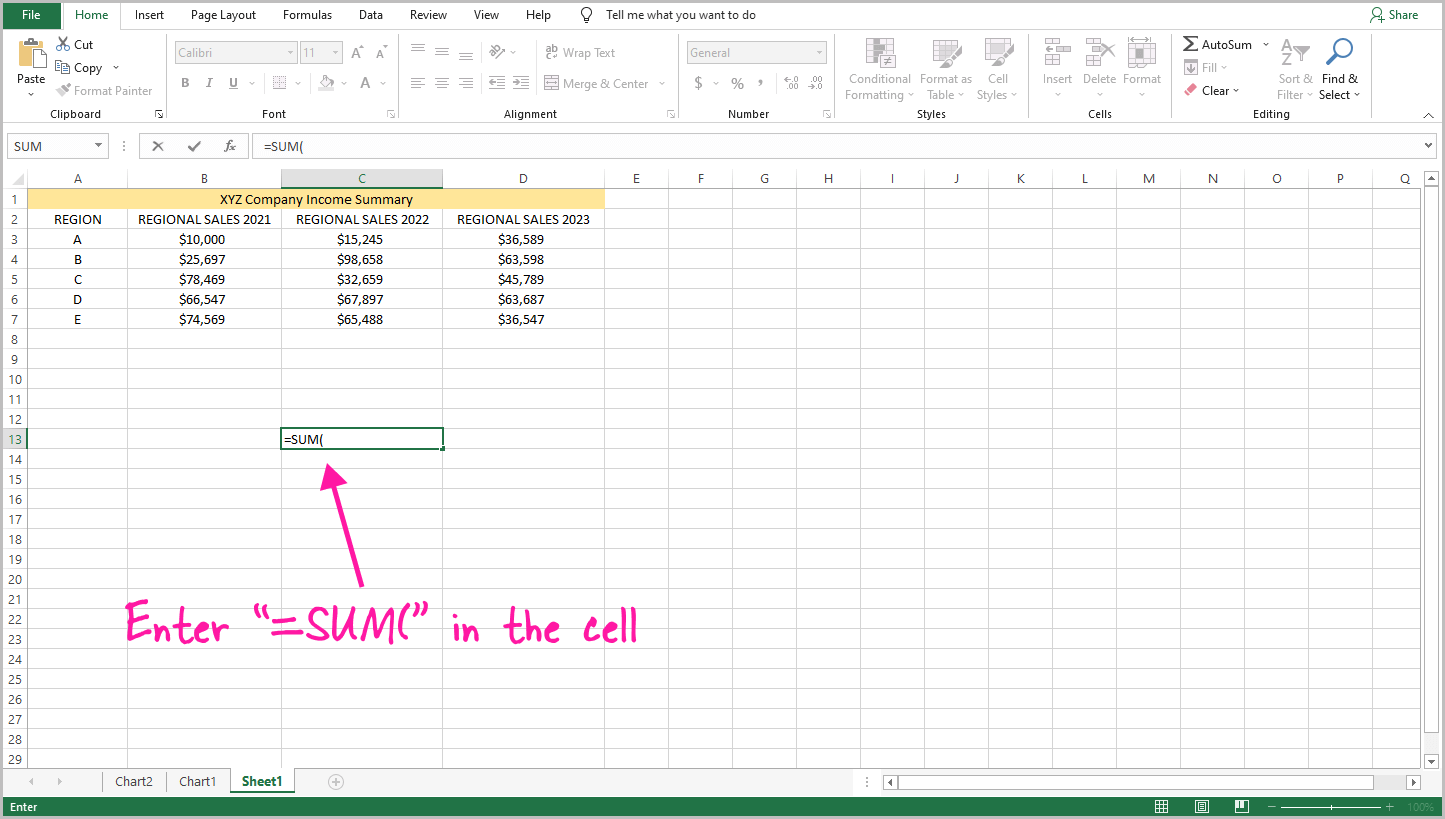 Adding Multiple Cells in Excel