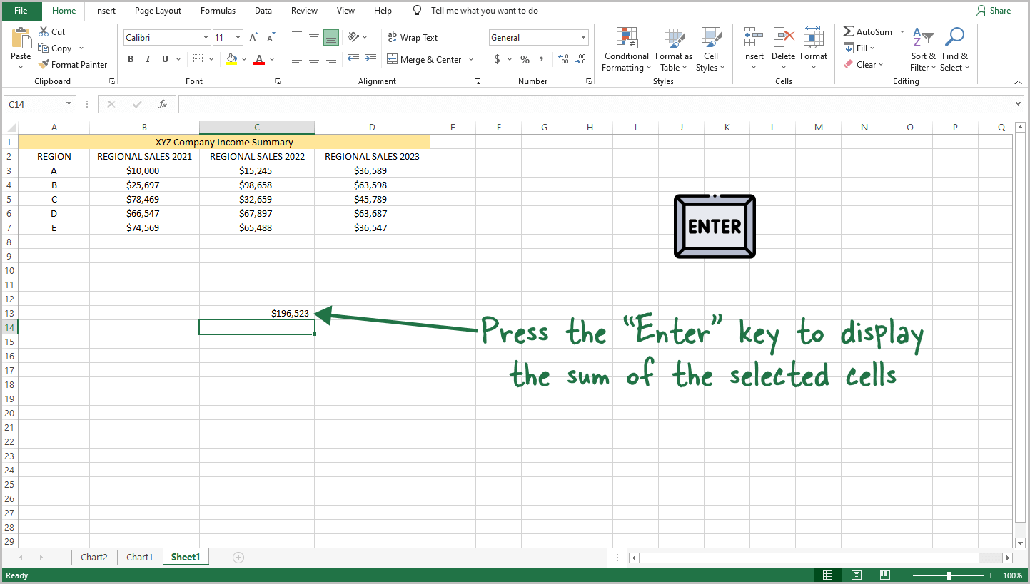 Adding Multiple Cells in Excel