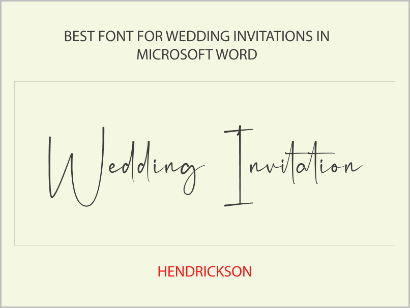 Best Font for Wedding Invitations in Microsoft Word