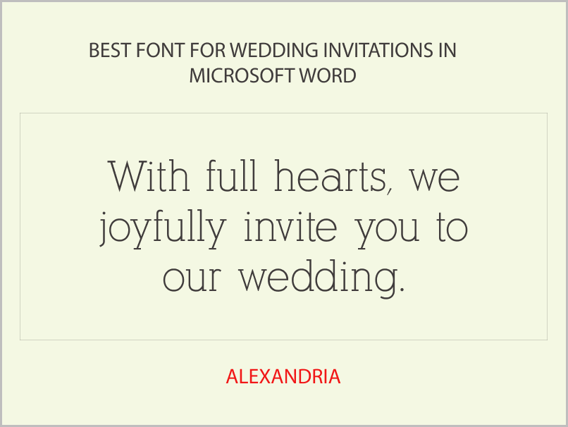 Best Font for Wedding Invitations in Microsoft Word
