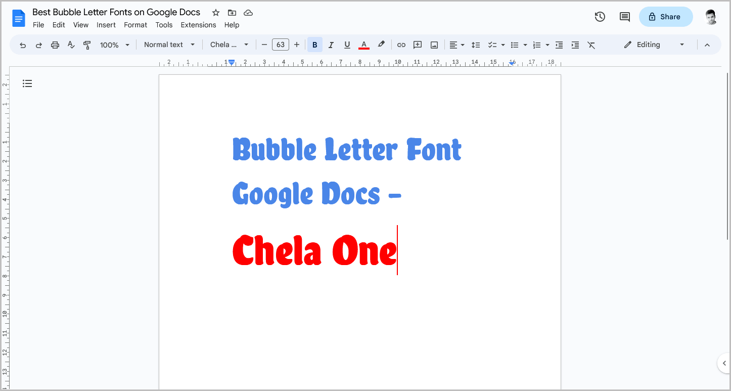 Bubble Letter Font Google Docs