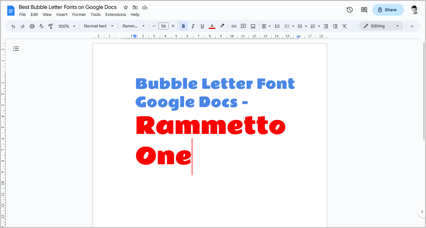 Bubble Letter Font Google Docs