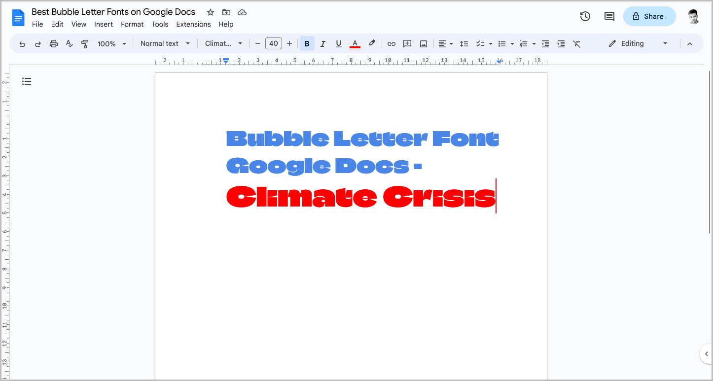 Bubble Letter Font Google Docs