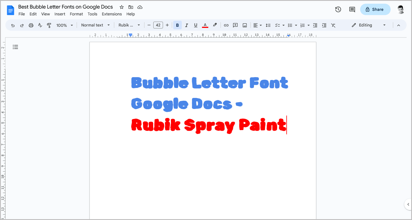 Bubble Letter Font Google Docs