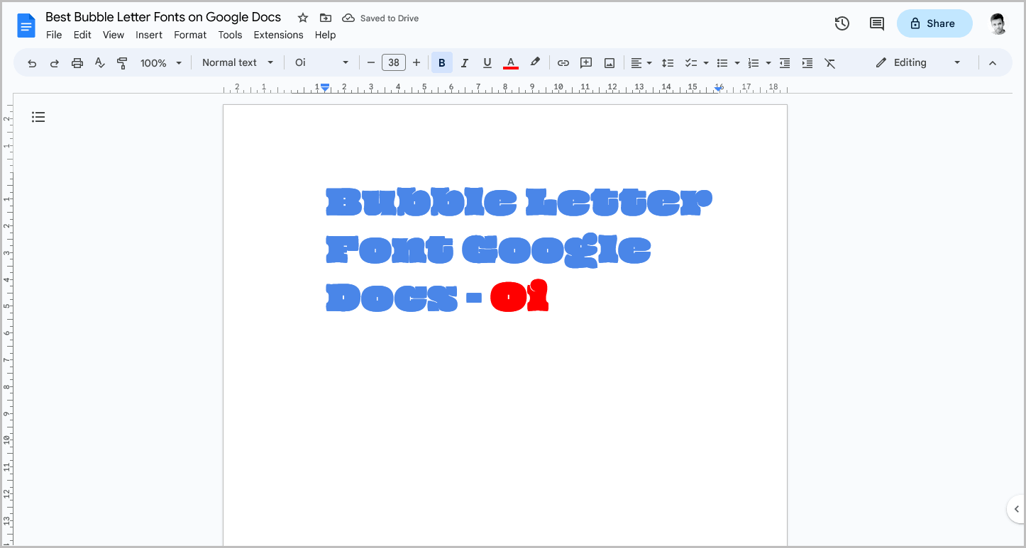 Bubble Letter Font Google Docs