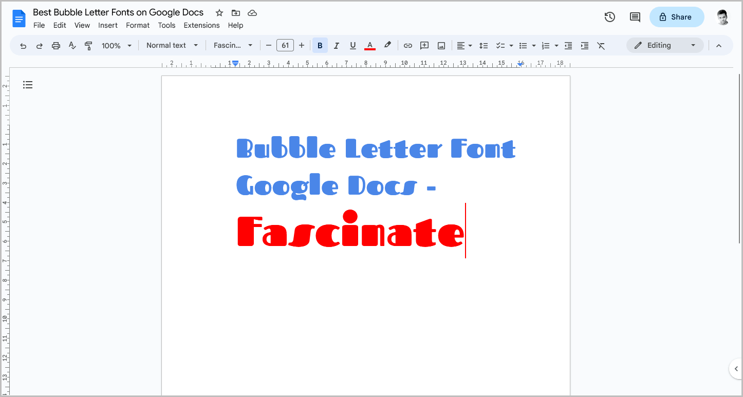 Bubble Letter Font Google Docs