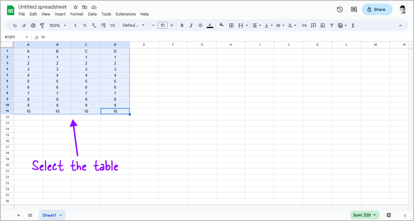 Google Docs Table Alternating Colors