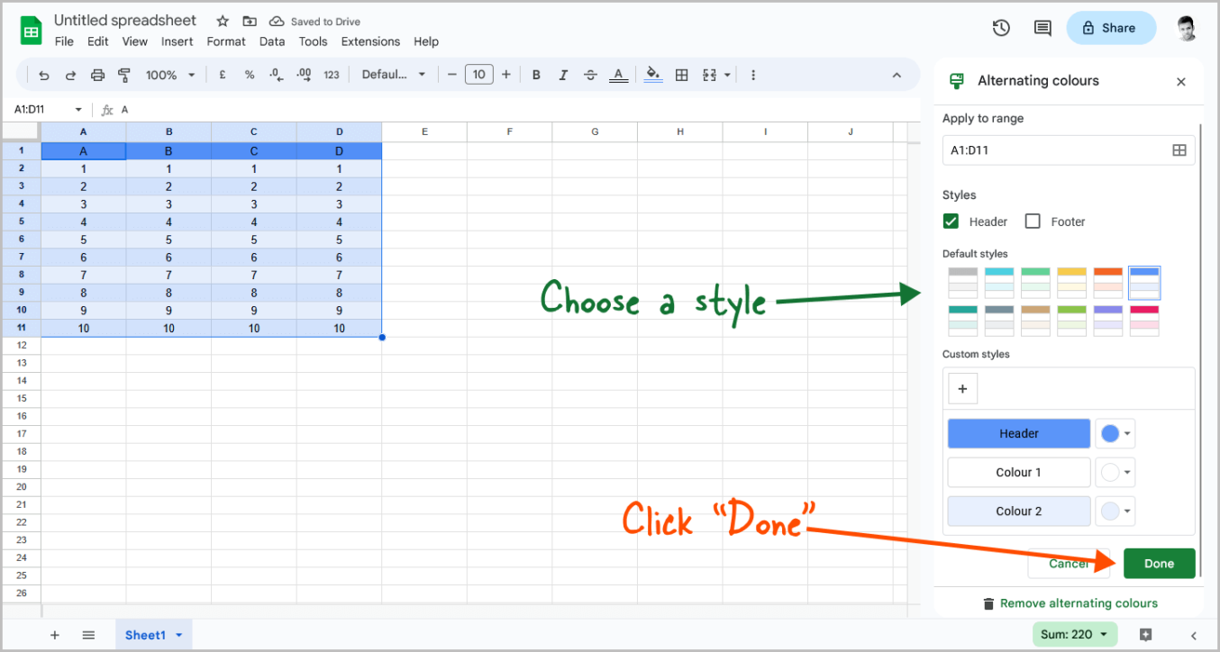 Google Docs Table Alternating Colors [EASY GUIDE]