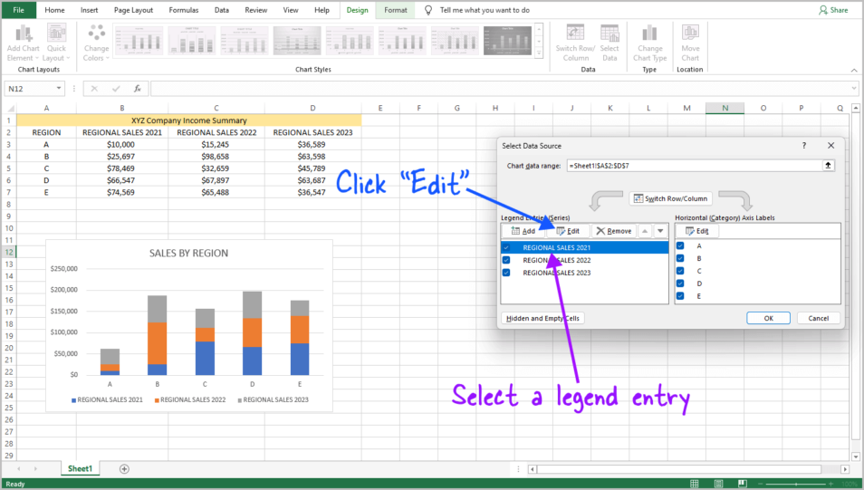 How To Change Legend Text In Excel