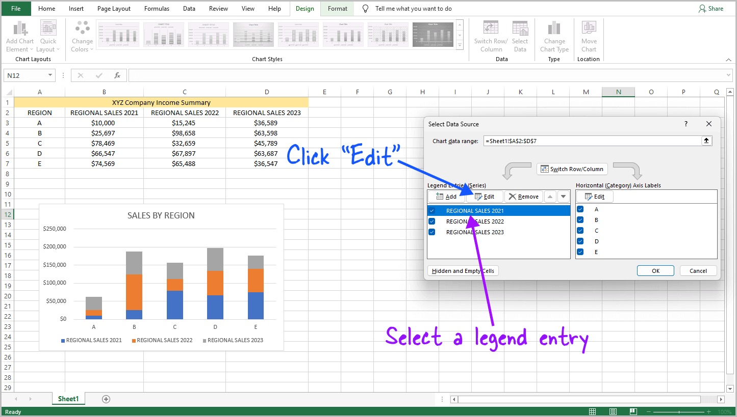 How to Change Legend Text in Excel