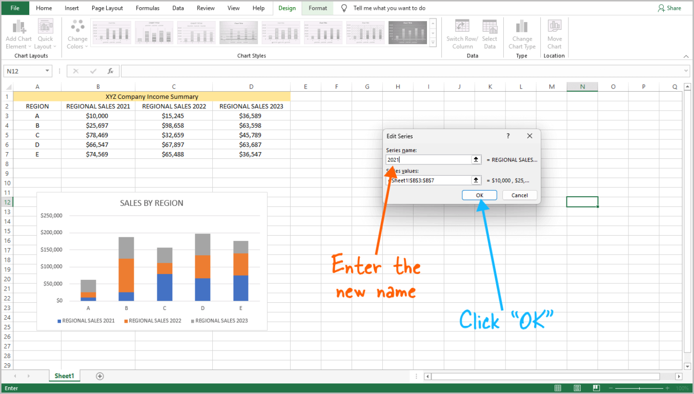 How to Change Legend Text in Excel