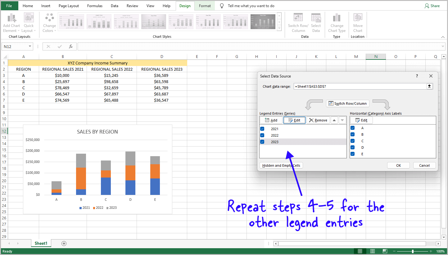 How to Change Legend Text in Excel