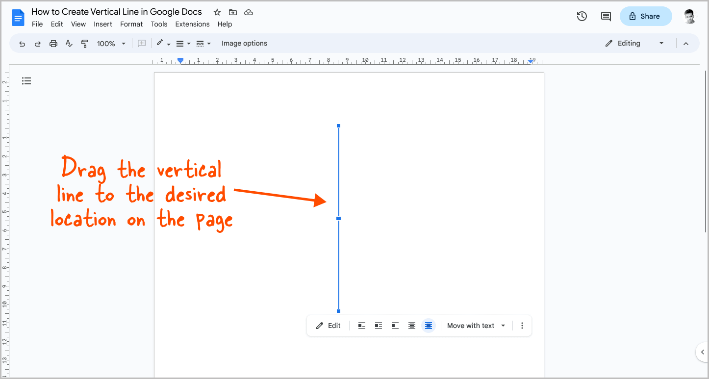 How to Create Vertical Line in Google Docs