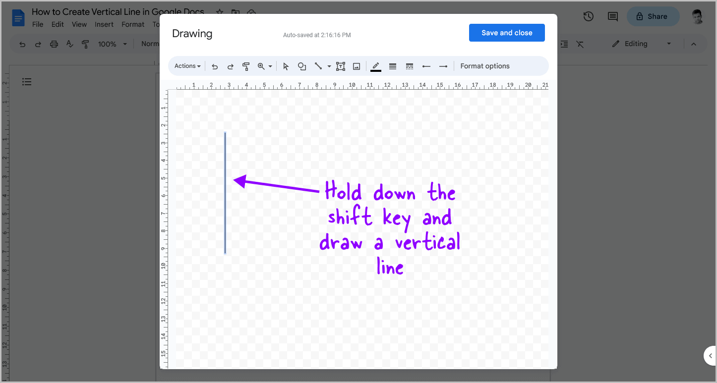 How to Create Vertical Line in Google Docs