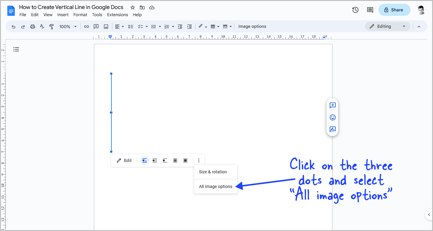 How to Create Vertical Line in Google Docs