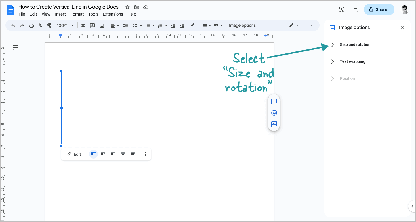 How to Create Vertical Line in Google Docs