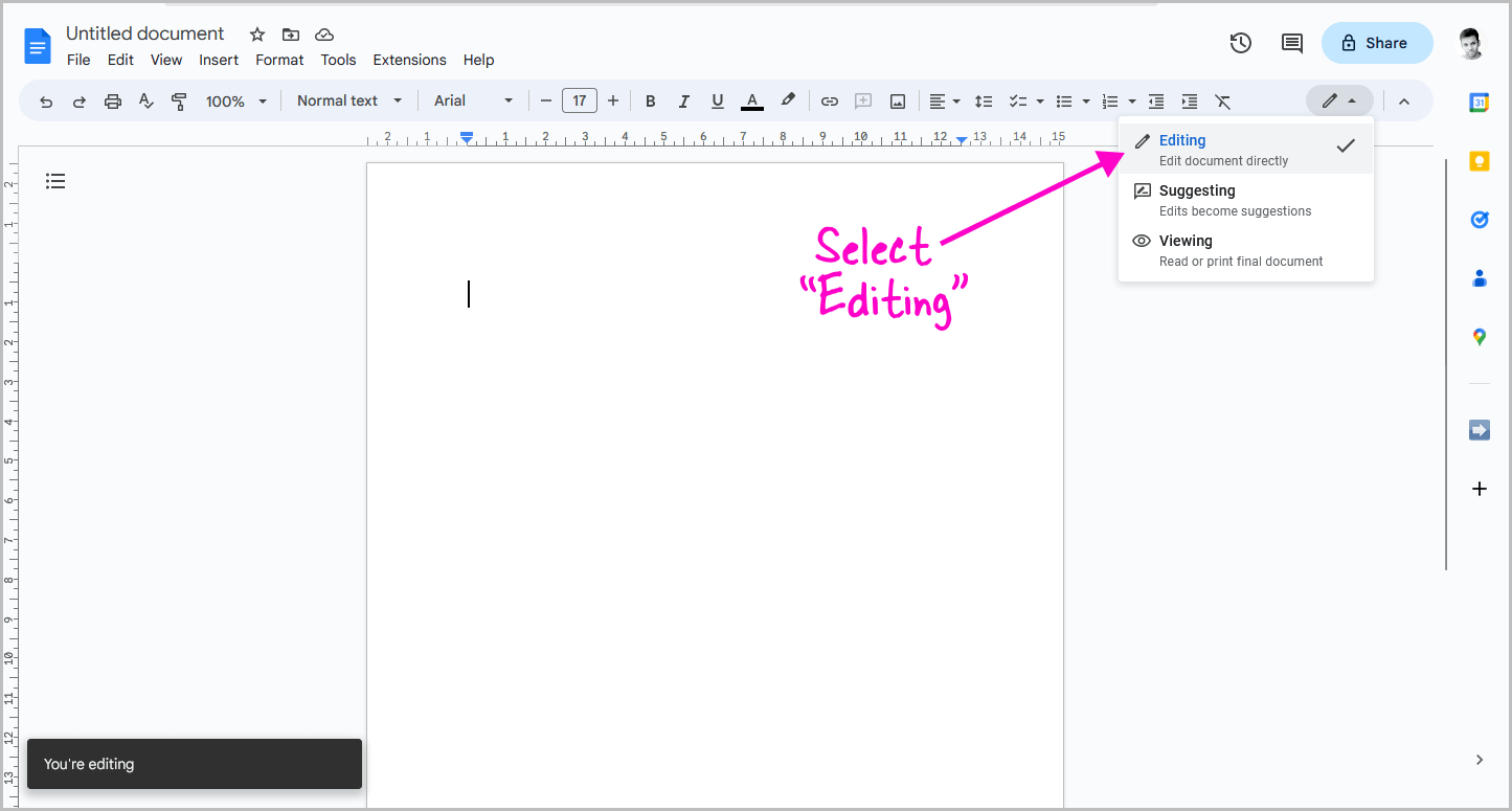 How to Get Out of Suggestion Mode in Google Docs