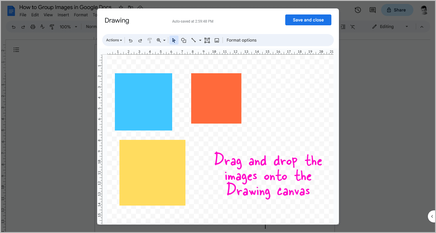 How to Group Images in Google Docs