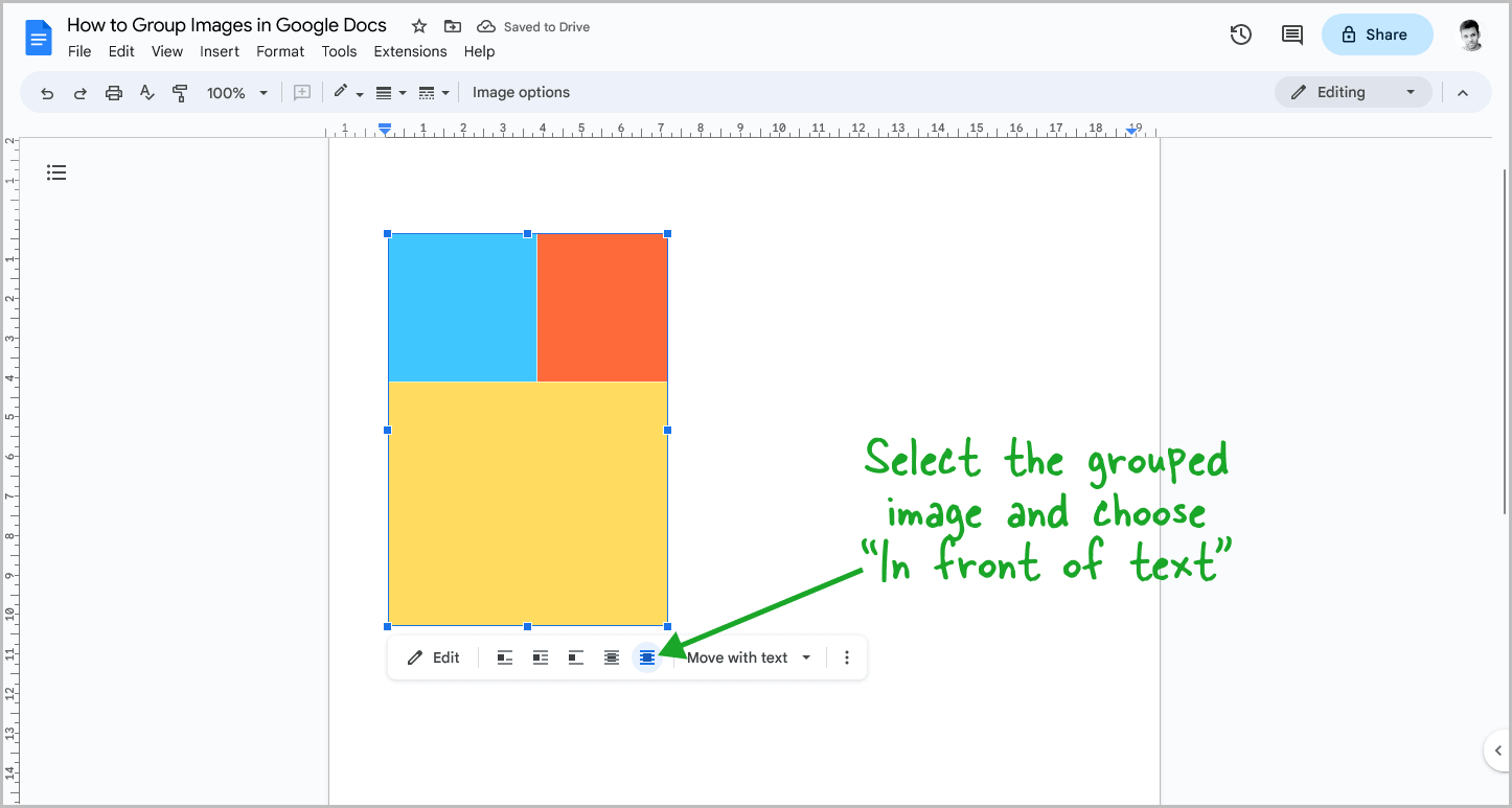 How to Group Images in Google Docs