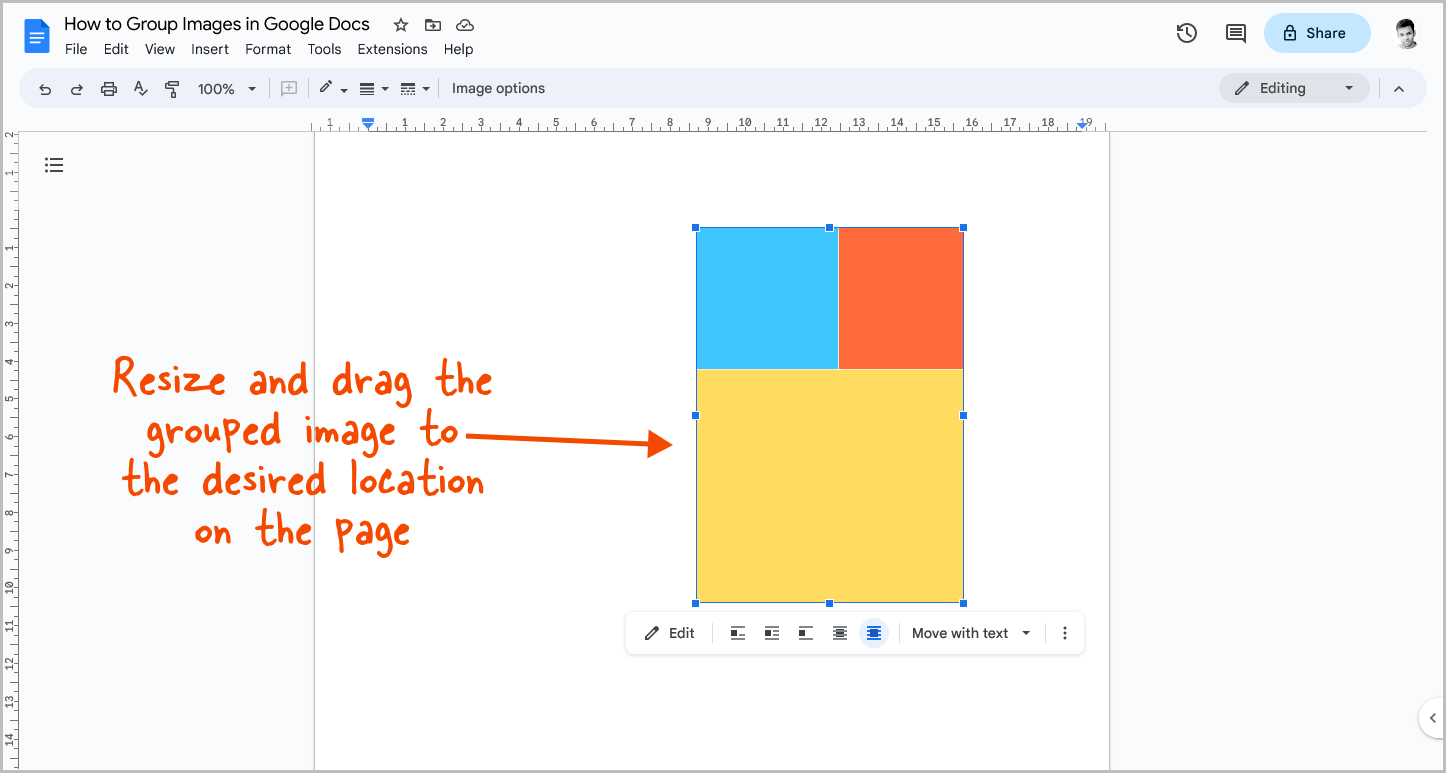 How to Group Images in Google Docs