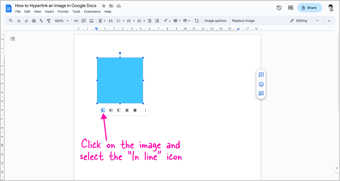 How to Hyperlink an Image in Google Docs