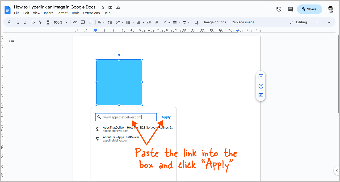 How To Hyperlink An Image In Google Docs