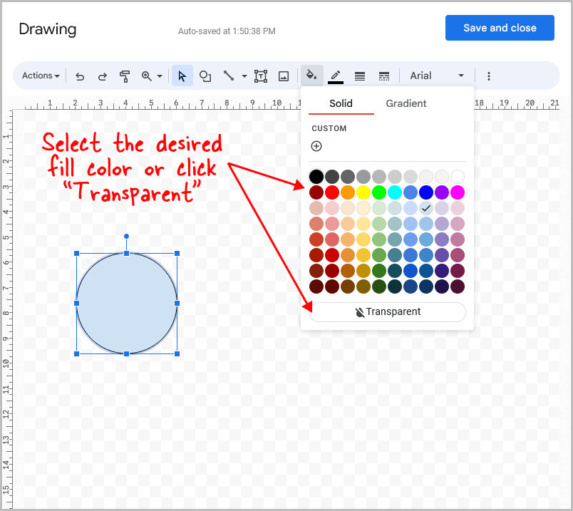 How to Insert Circle in Google Docs