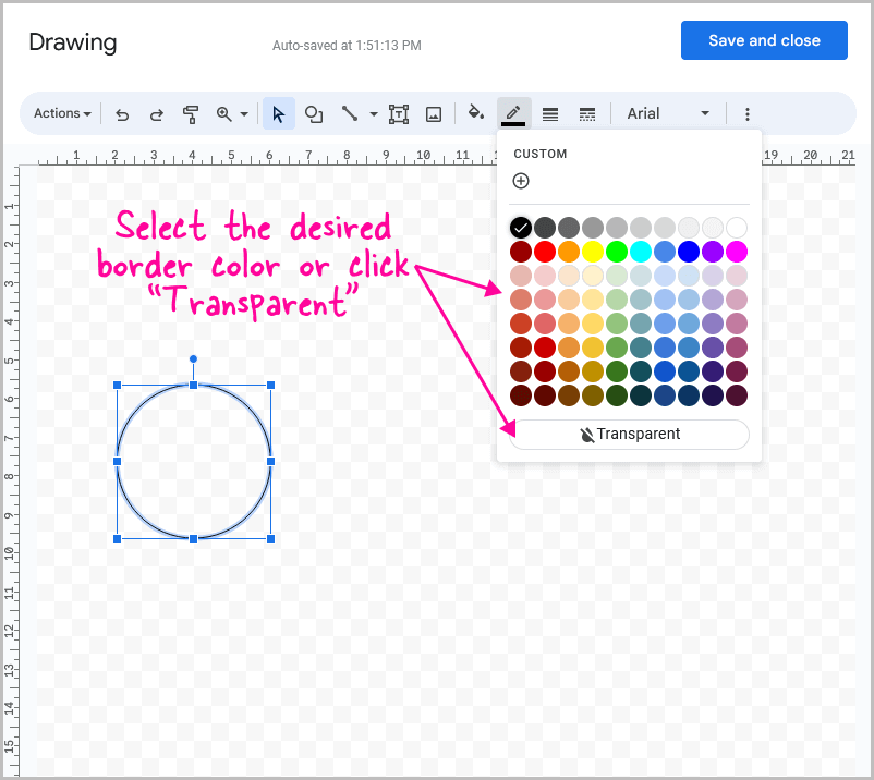 How to Insert Circle in Google Docs