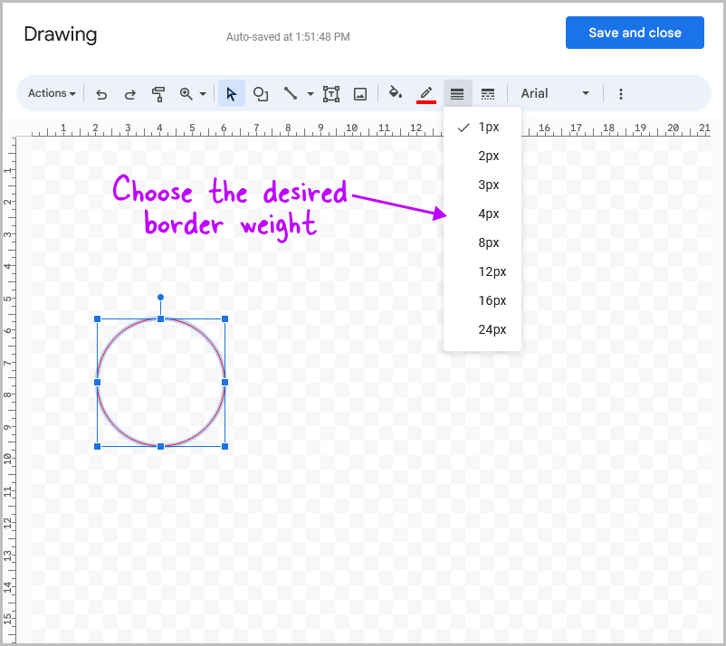 How to Insert Circle in Google Docs