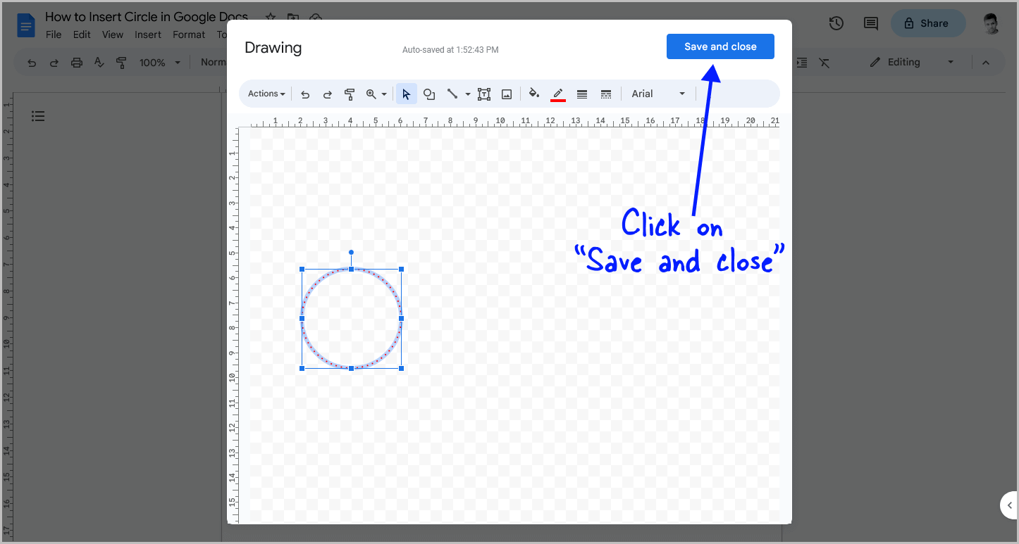 How to Insert Circle in Google Docs