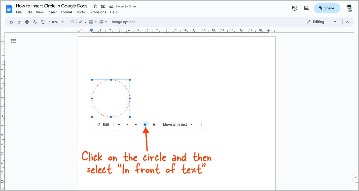 How to Insert Circle in Google Docs