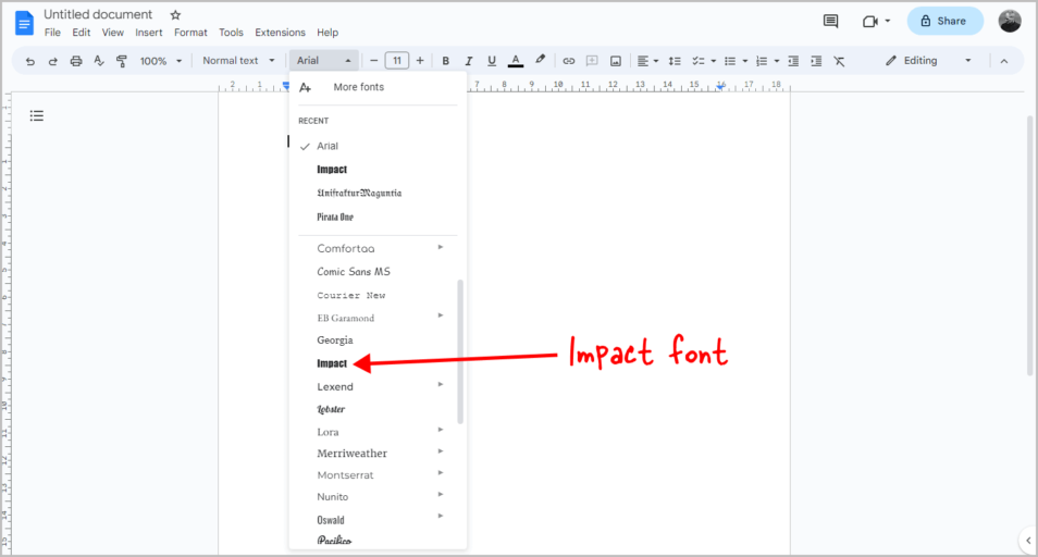 impact-font-google-docs