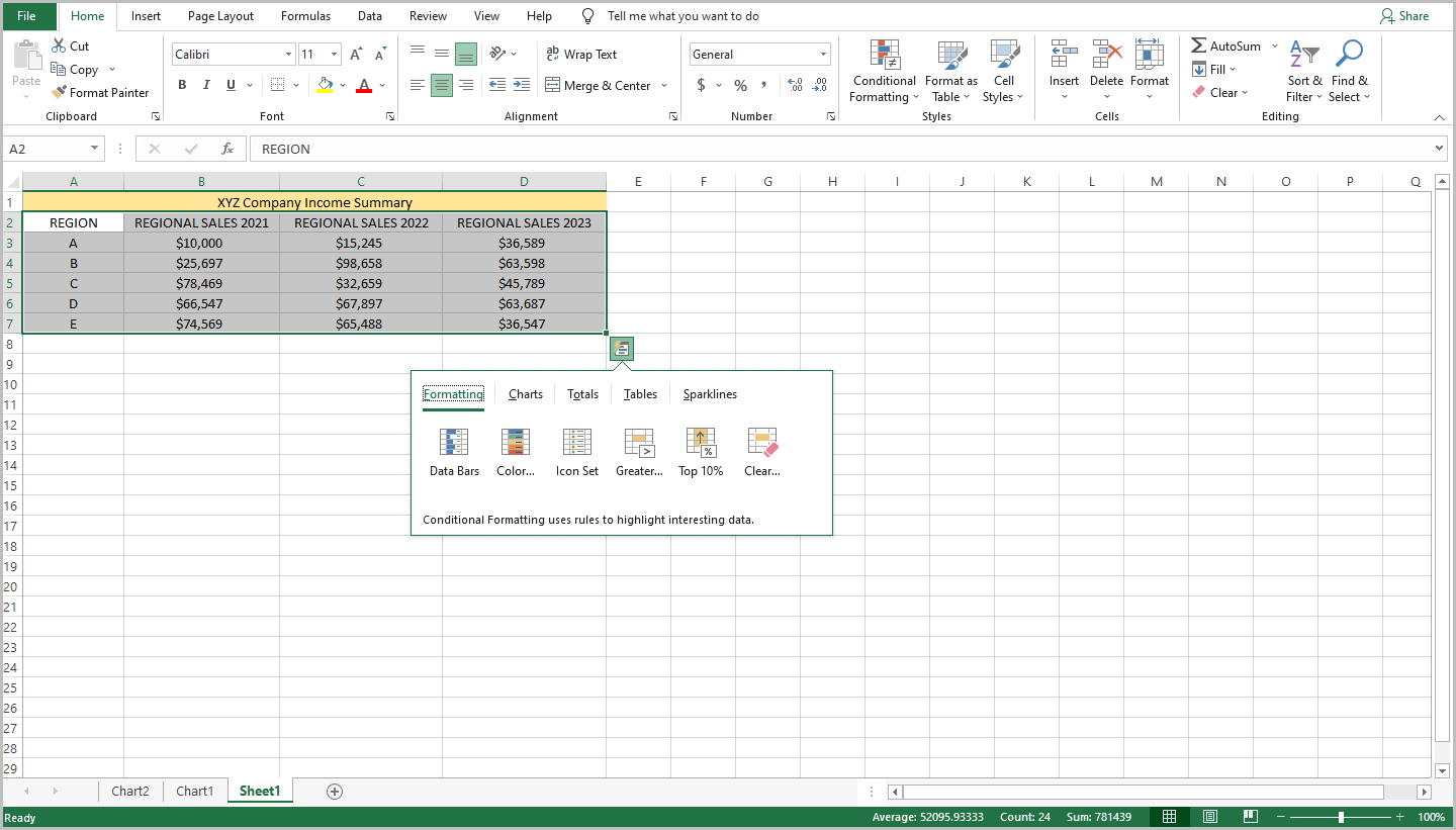 Quick Analysis Tool Excel Not Showing Up Mac