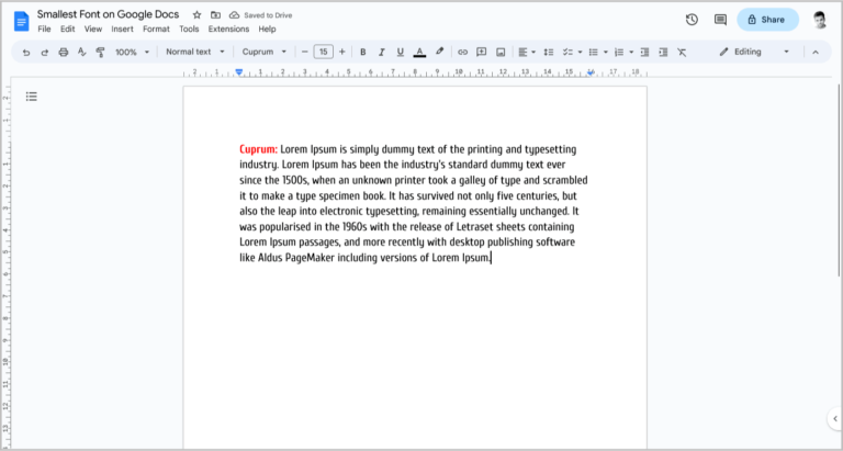 smallest-font-on-google-docs