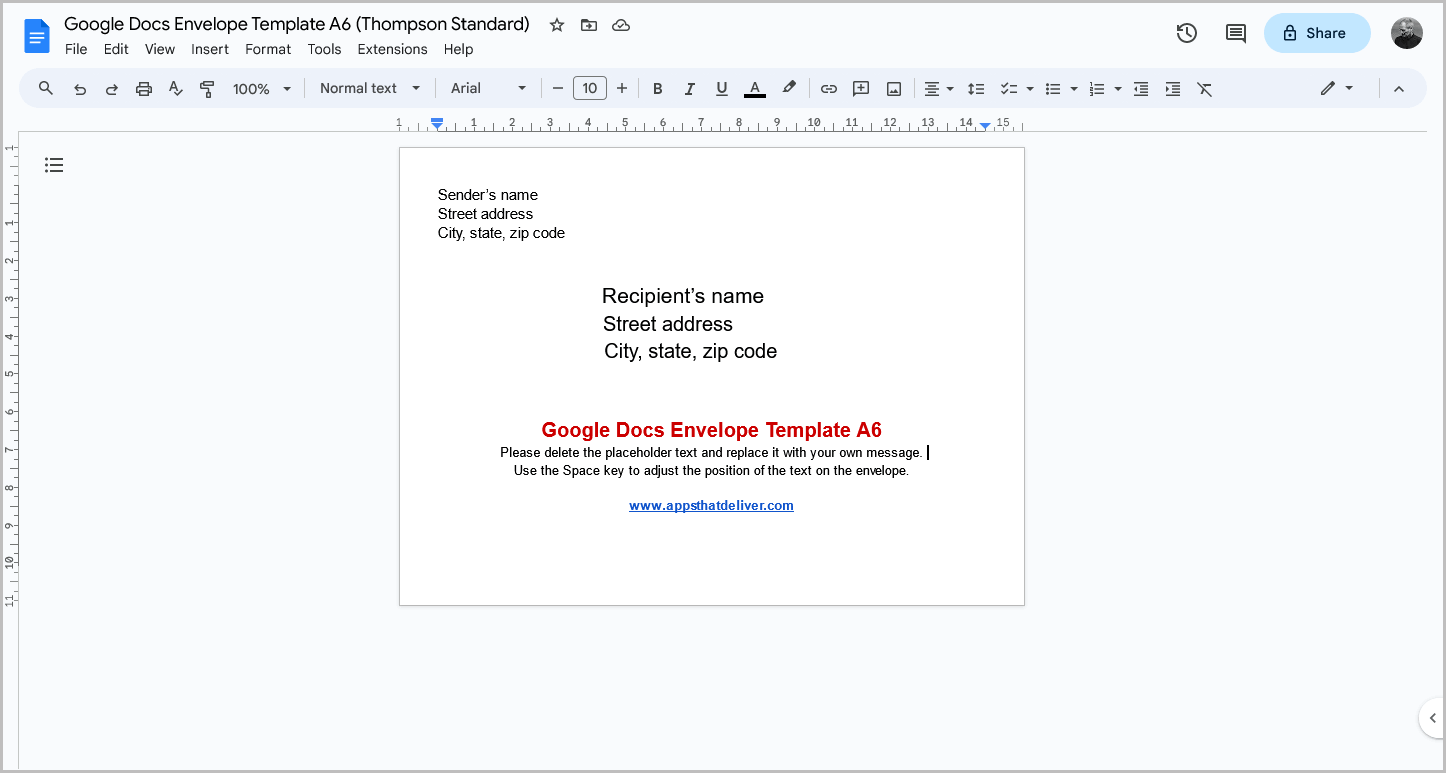 google-docs-envelope-template-all-sizes