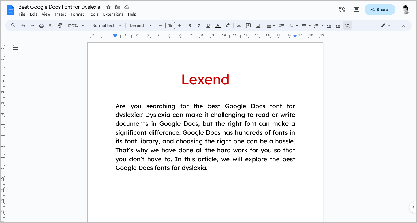 Best Google Docs Font for Dyslexia