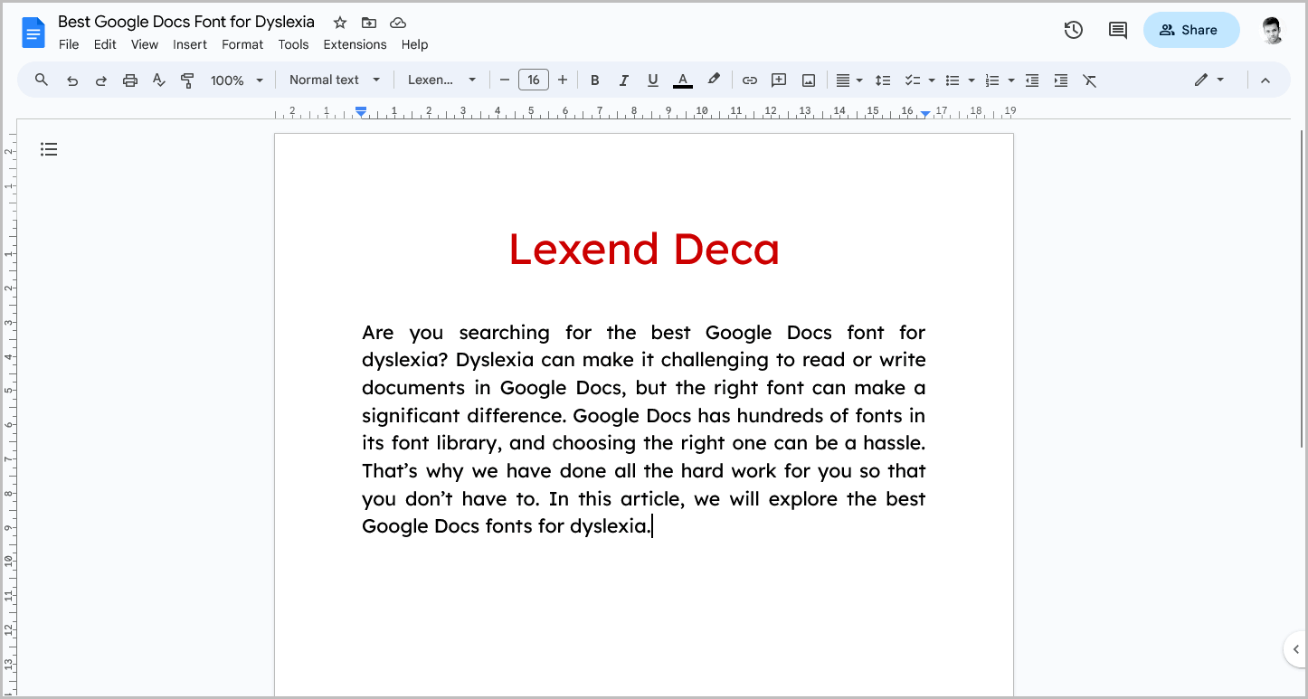 Best Google Docs Font for Dyslexia