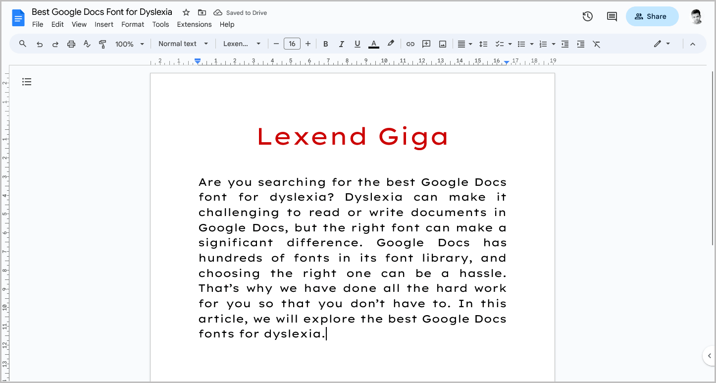 Best Google Docs Font for Dyslexia