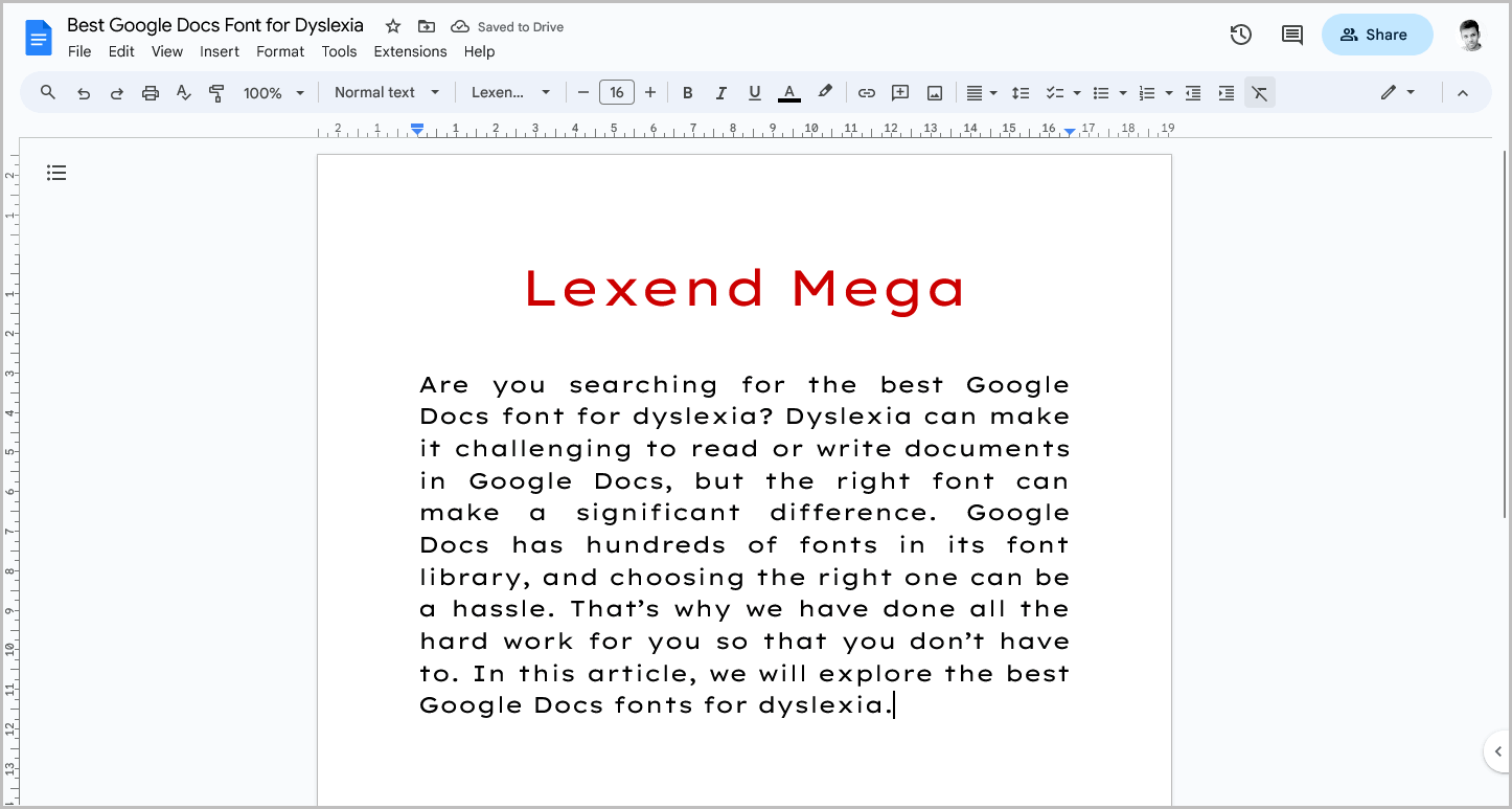 Best Google Docs Font for Dyslexia