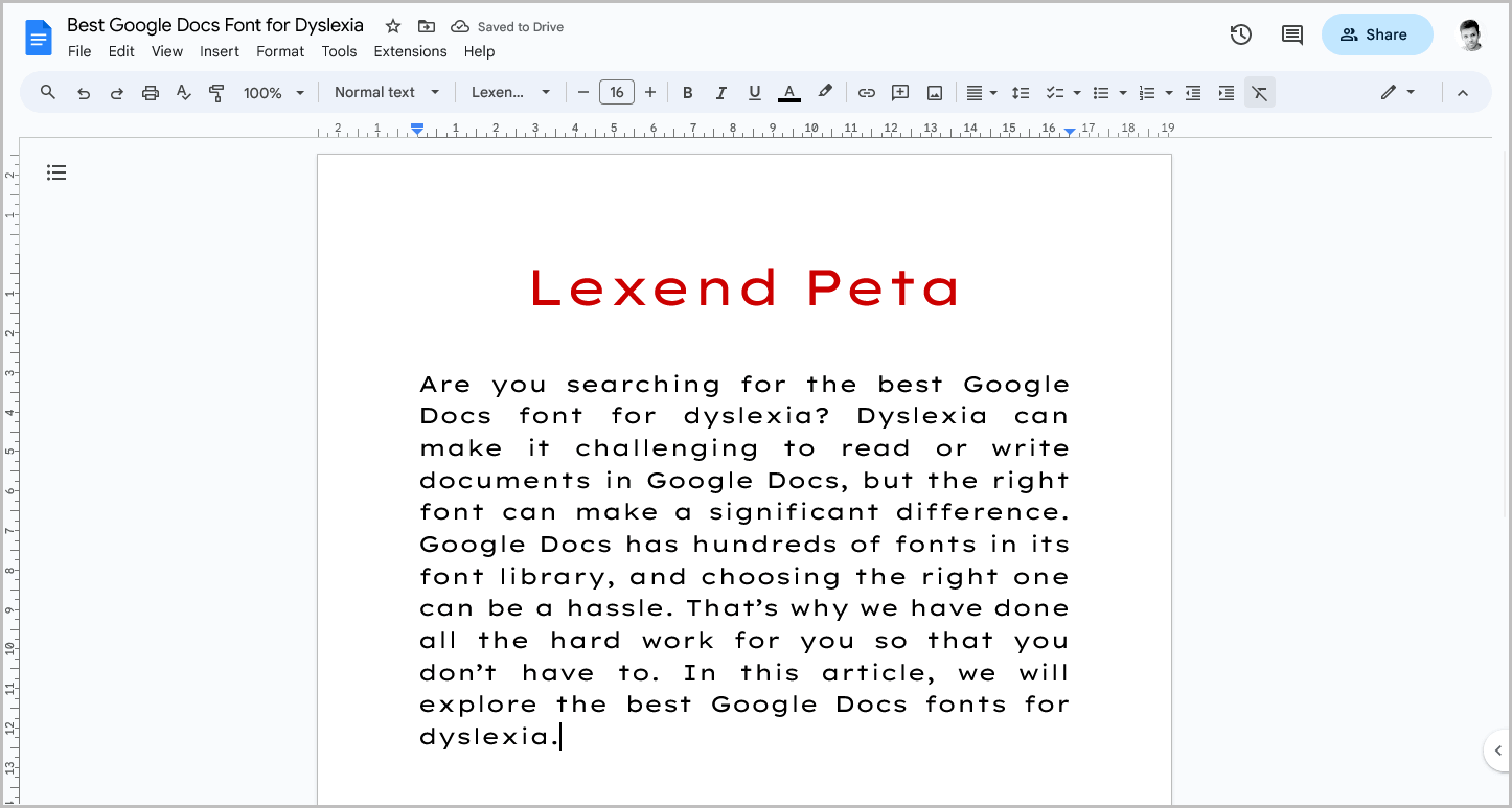 Best Google Docs Font for Dyslexia