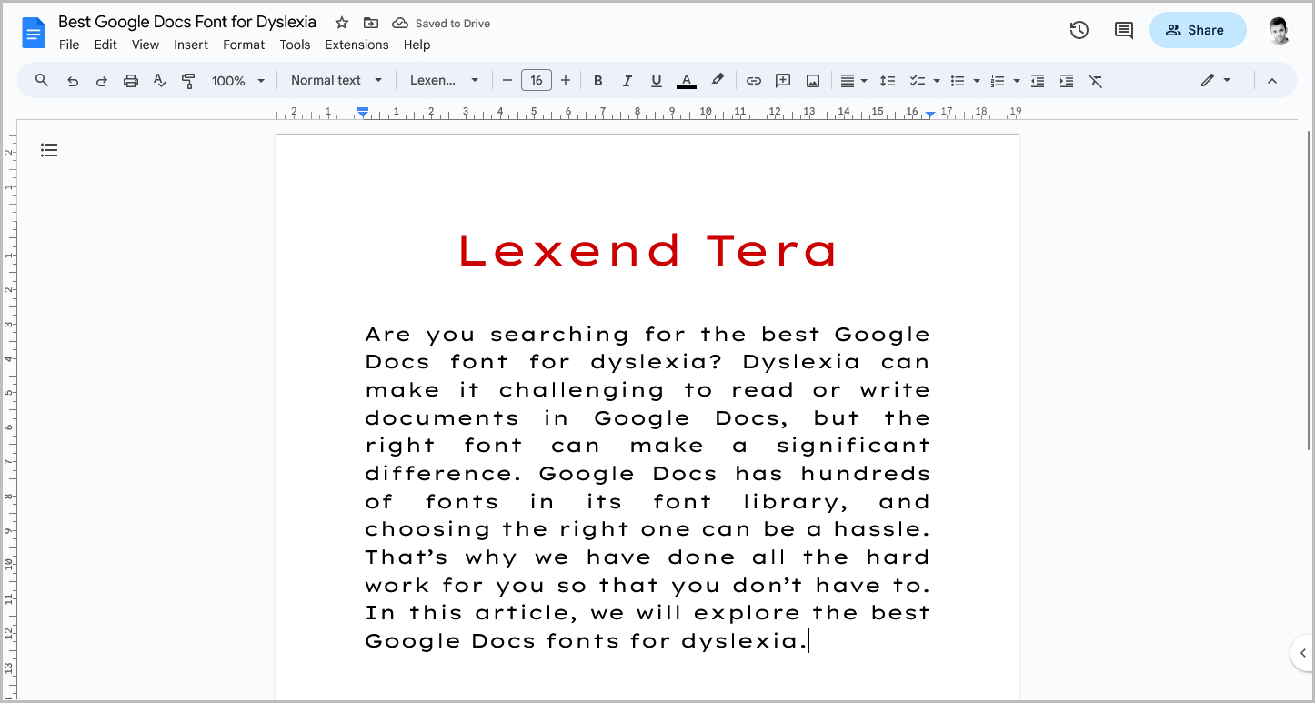 Best Google Docs Font for Dyslexia