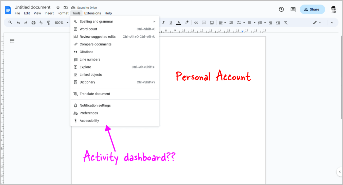 Google Docs Activity Dashboard Missing FIX Google Docs Activity Dashboard Missing FIX