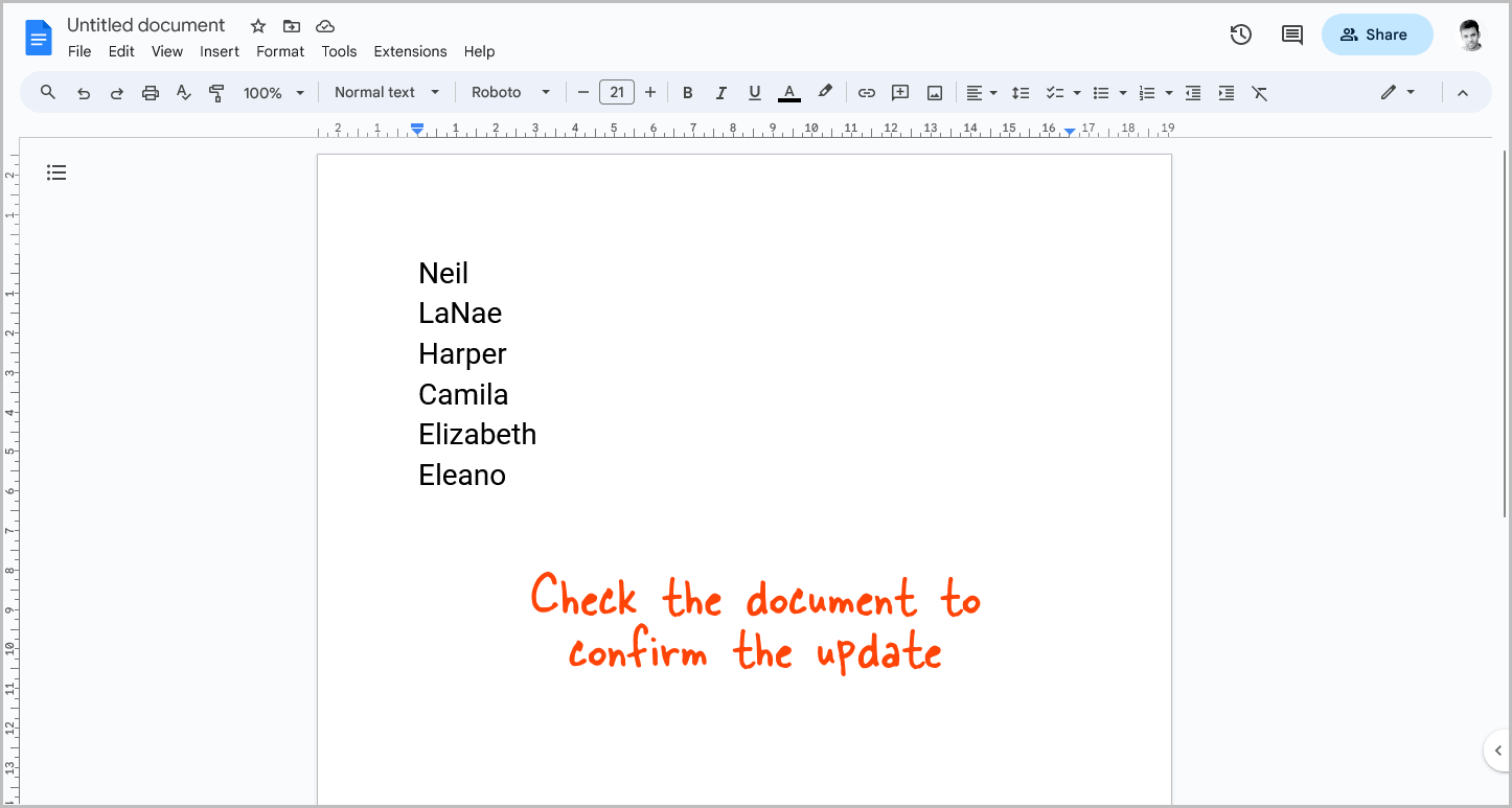 Google Docs Replace With New Line