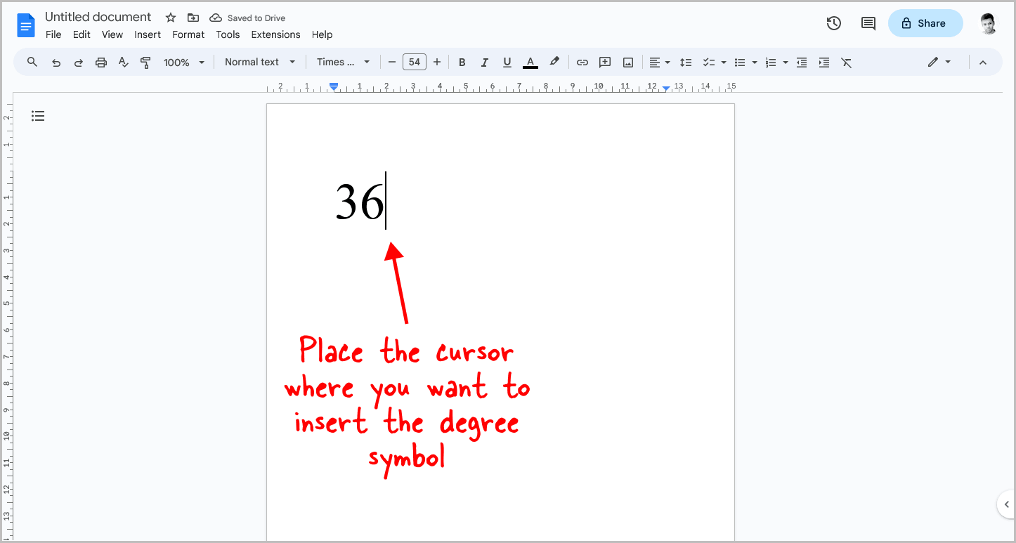 How to Add Degree Symbol in Google Docs