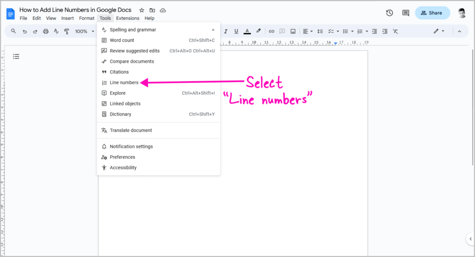 How Do You Add Line Numbers In Google Docs