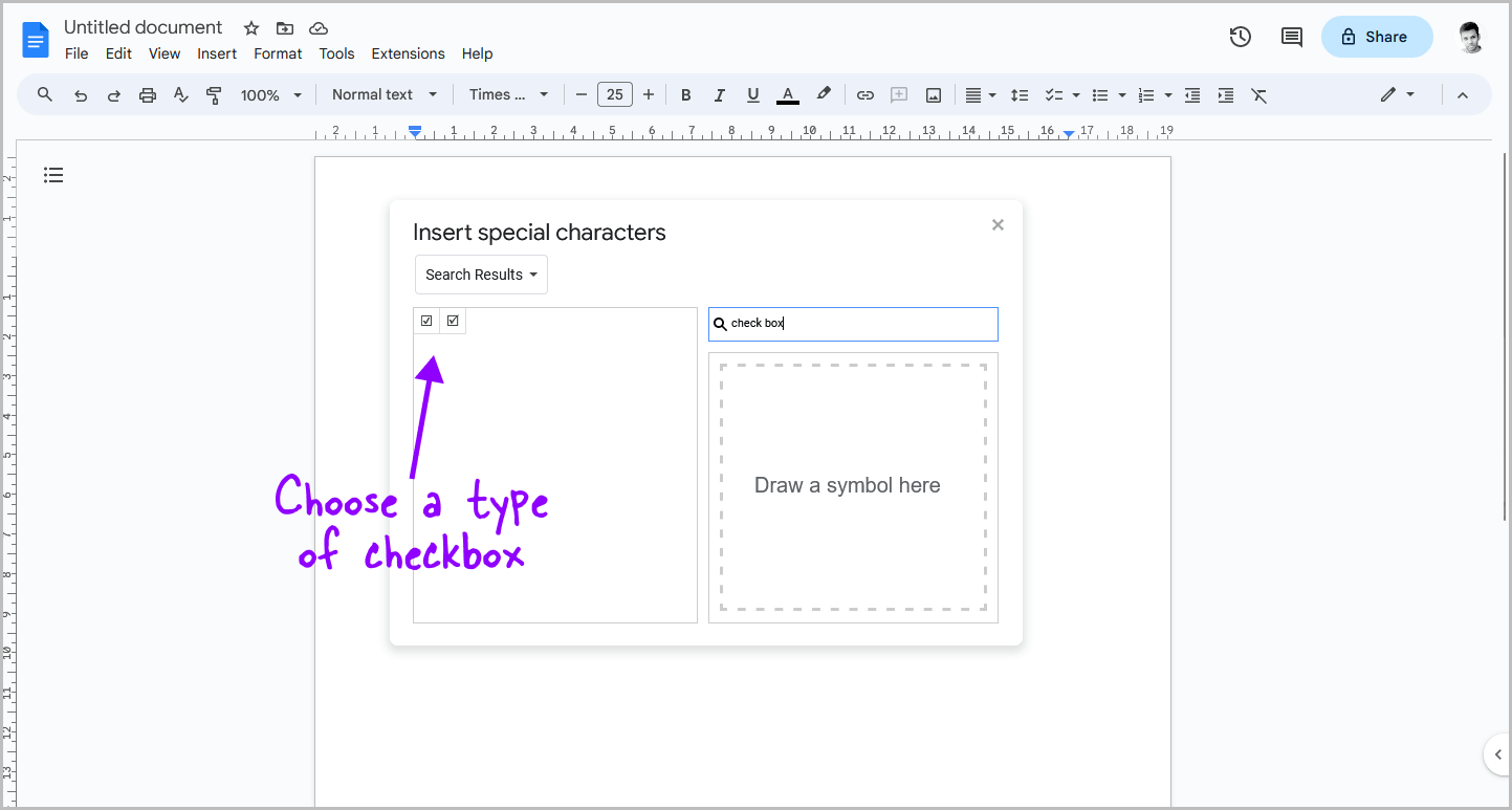How to Insert Checkbox in Google Docs