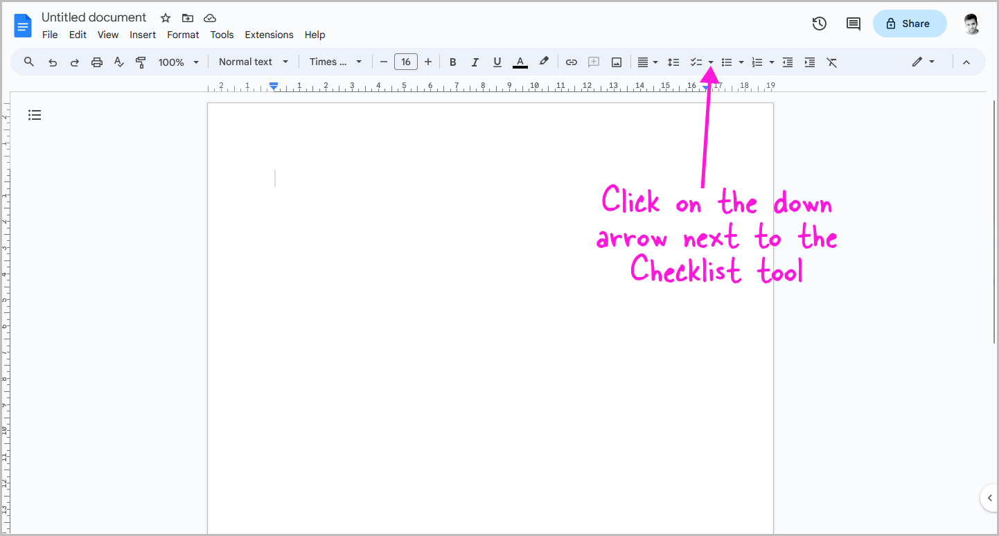 How to Insert Checkbox in Google Docs