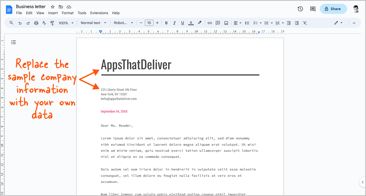 How to Make a Letterhead in Google Docs