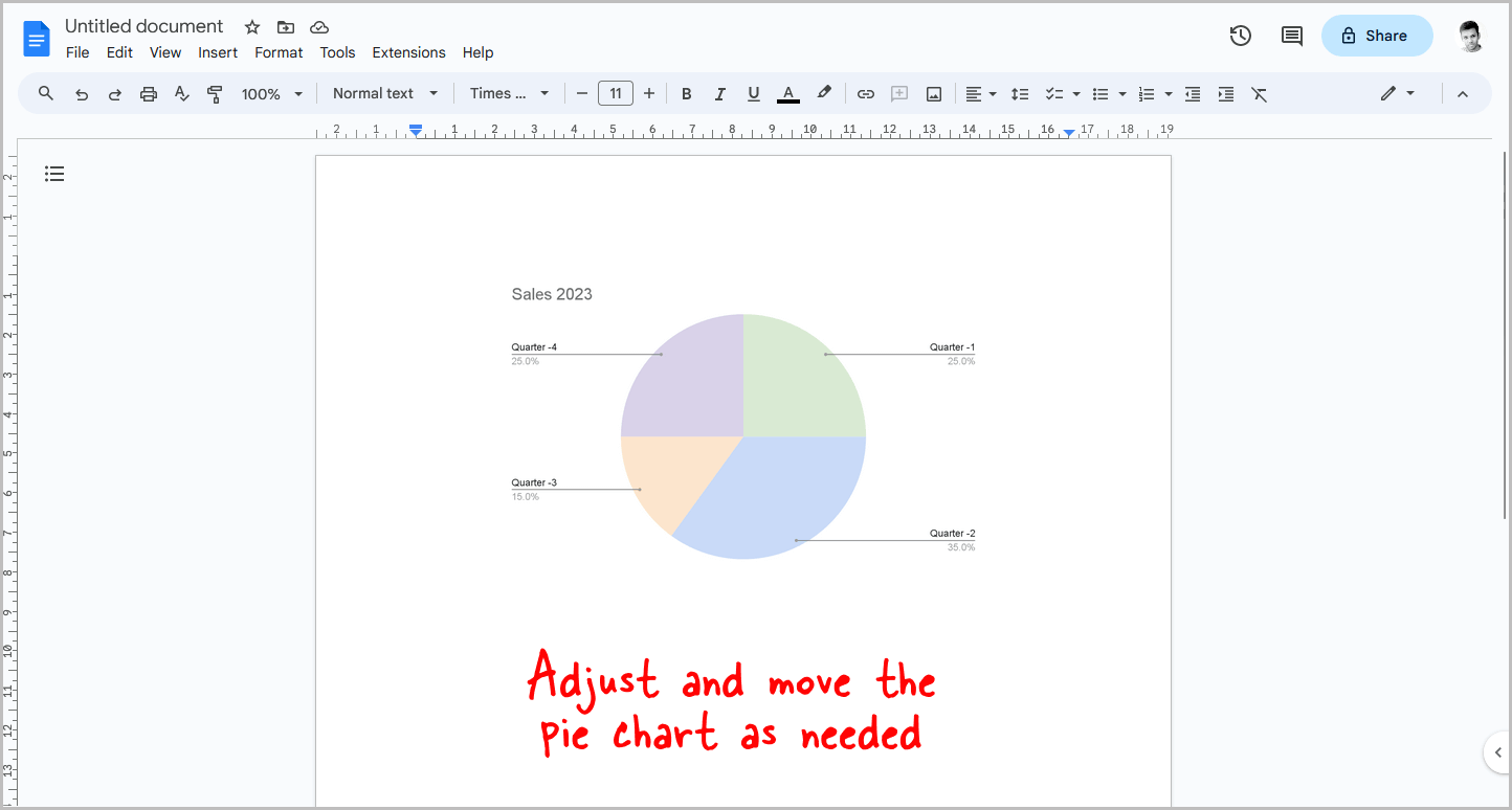 How to Make a Pie Chart in Google Docs